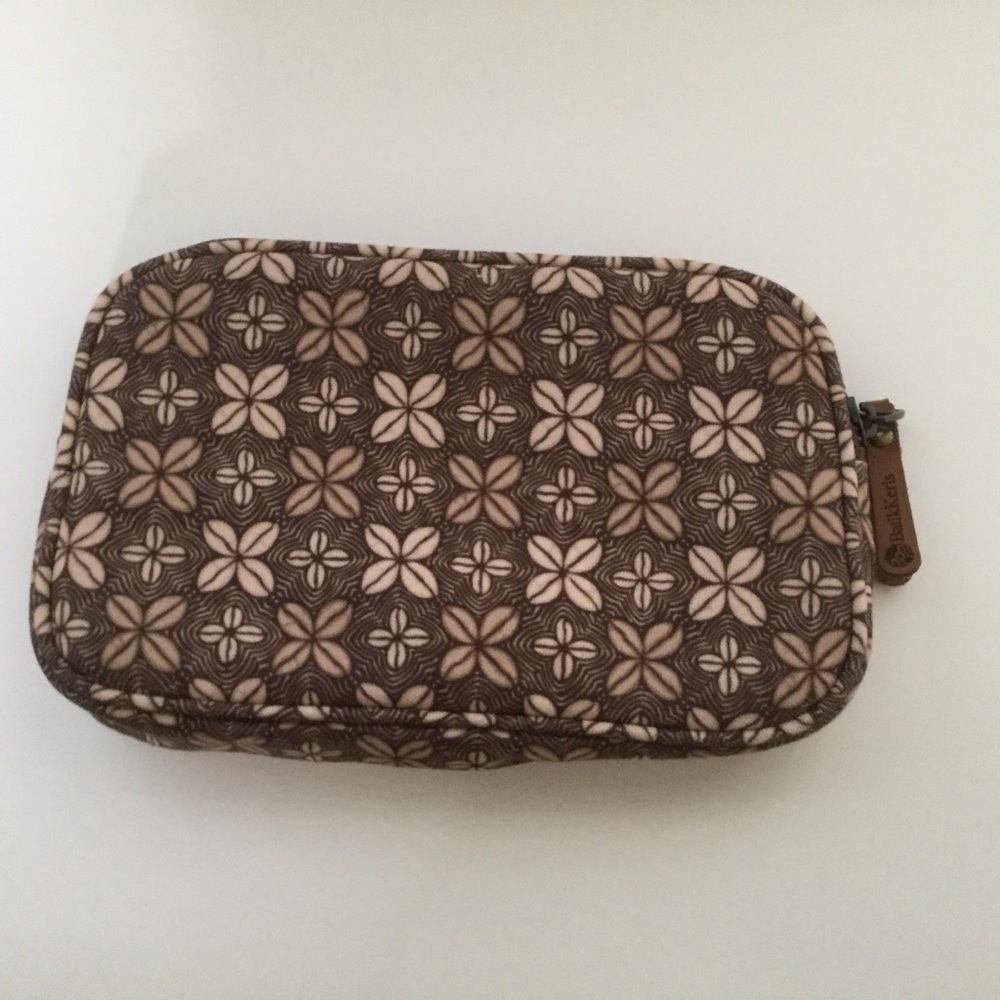 Brown Batik Patterned Pouch From Indonesia